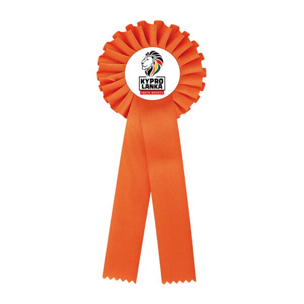 ORANGE ROSETTE 11.5*31CM (PRINTING INCLUDED) - Image 1