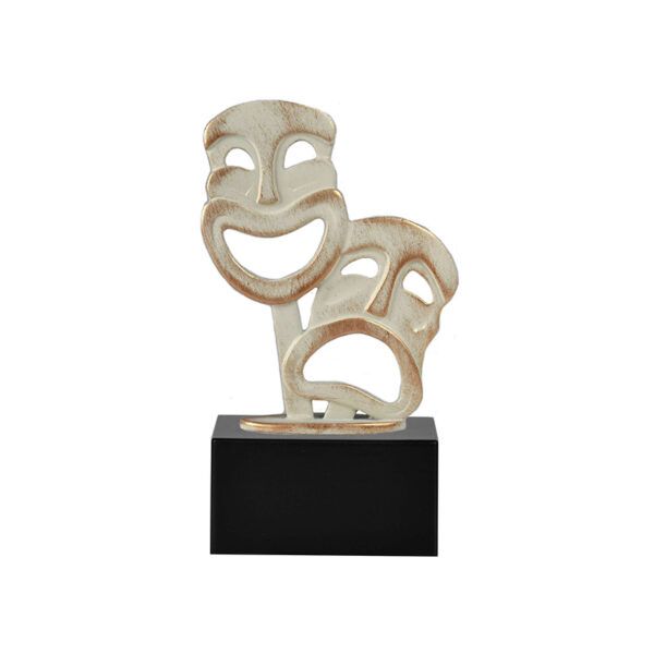 CARNIVAL & THEATER TROPHY 18CM WITH CUSTOM PRINTED PLATE - Image 1