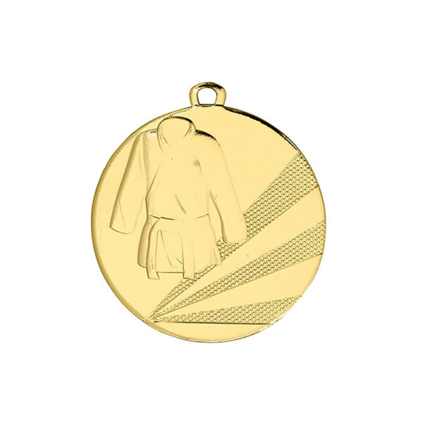 GOLD MARTIAL ARTS MEDAL 50MM (CUSTOM LABEL INCLUDED) - Image 1