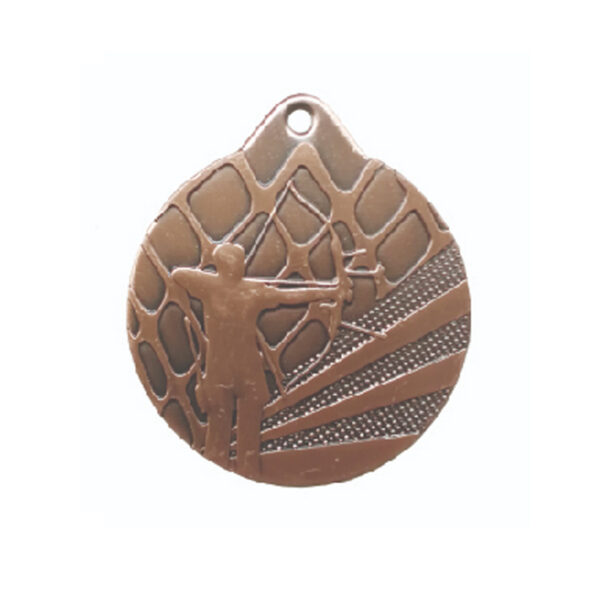 BRONZE ARCHERY MEDAL 50MM WITH CUSTOM PRINTED LABEL – ARCHERY AWARD TROPHY - Image 1