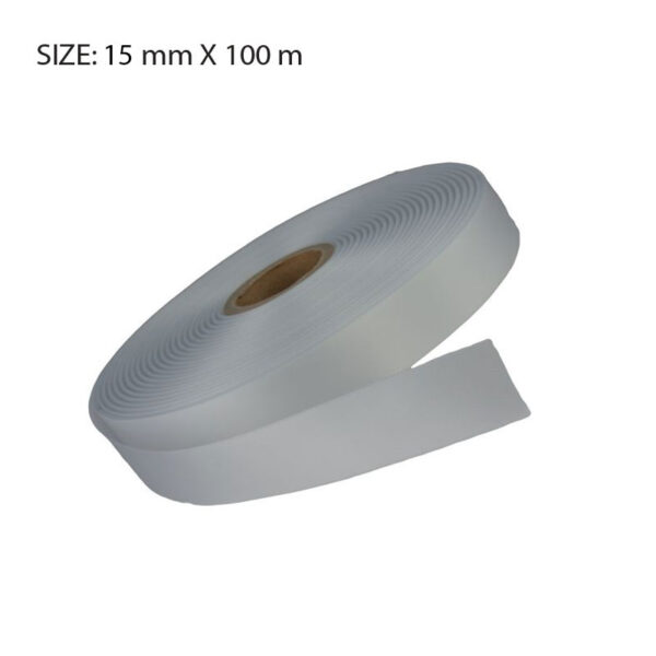 BRIDAL WHITE ELAN SINGLE FACED SATIN 15MMX100M - Image 1