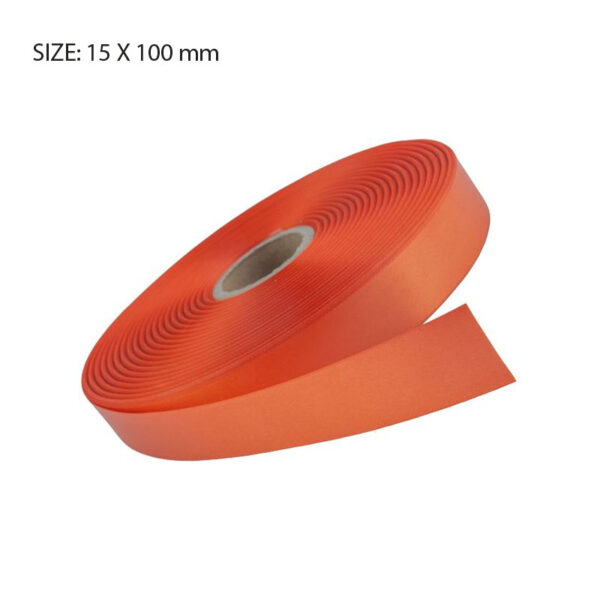 TANGERINE ELAN SINGLE FACE SATIN 15MMX100M - Image 1