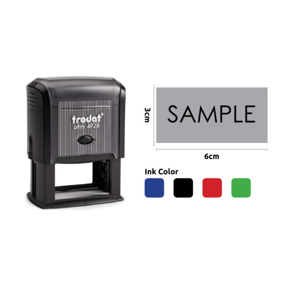 TRODAT SELF-INKING STAMP 6X3CM – CUSTOM TEXT | ECO-FRIENDLY | 24H DISPATCH - Image 1