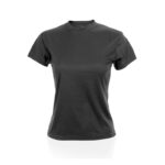 BLACK WOMEN’S SPORTS TEE | TECH POLY | LIGHT & BREATHABLE | MARATHON / CORPORATE