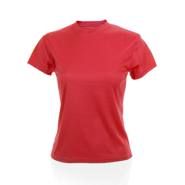 RED WOMEN’S SPORTS TEE | 100% POLYESTER | 135GSM | SUBLIMATION & MARATHON USE - Image 1