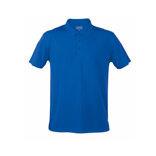 BLUE PERFORMANCE POLO – BREATHABLE POLYESTER WITH BUTTONS - Image 1