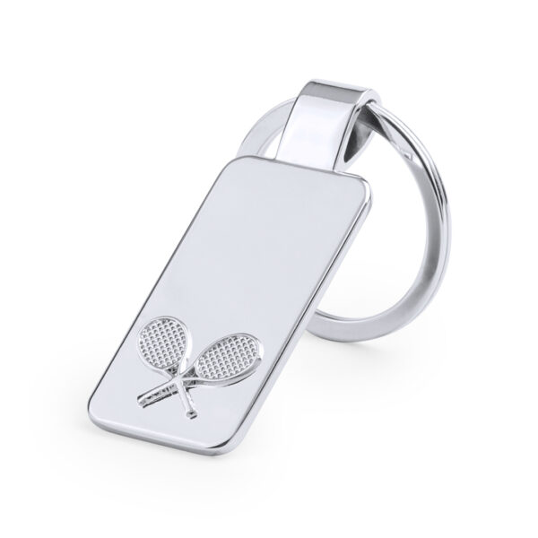 TENNIS KEYRING IN SILVER FINISH - Image 1
