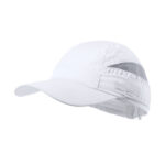 LAIMBUR WHITE SPORTS CAP – 7-PANEL MICROFIBER WITH MESH SWEAT & ELASTIC CLOSURE