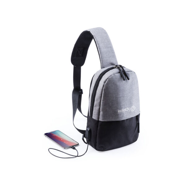 VERSOX URBAN SHOULDER BAG – 300D POLYESTER WITH USB PORT & TABLET POCKET - Image 2