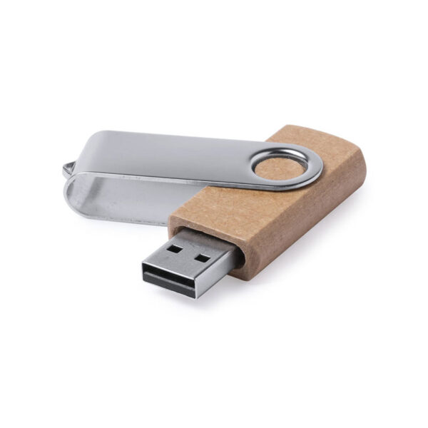 ECOTWIST 16GB USB FLASH DRIVE – RECYCLED CARDBOARD WITH METAL CLIP - Image 1