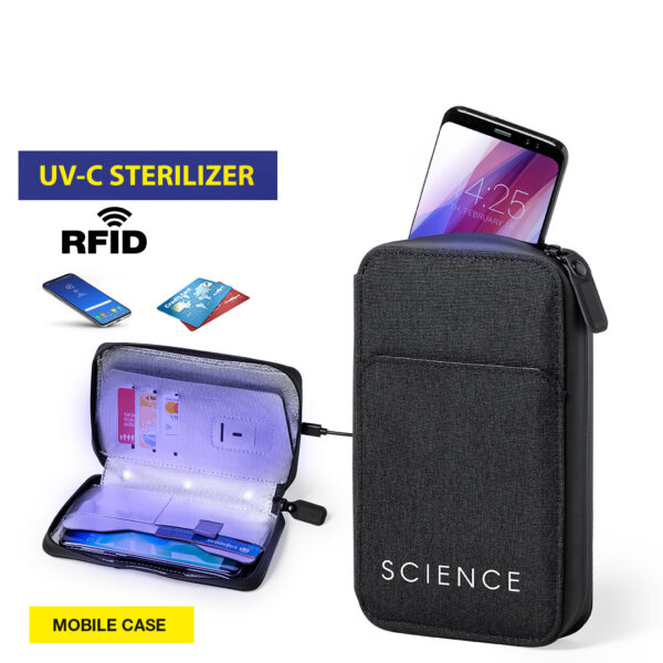 UV STERILIZER & RFID ORGANIZER CASE – ANTIBACTERIAL LIGHT + IDENTITY PROTECTION - Image 1
