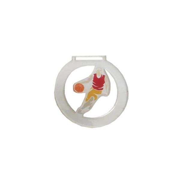 BASKET PLEXIGLASS MEDAL (INCLUDED PRINTING) - Image 1