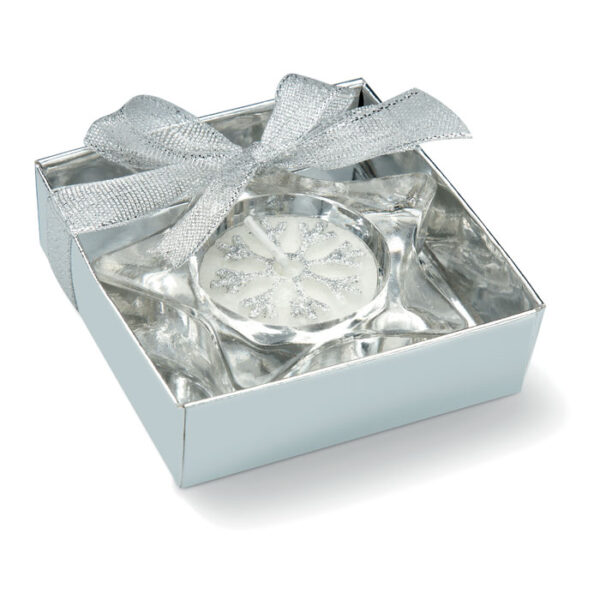 STAR SHAPED GLASS TEA LIGHT CANDLE HOLDER - Image 1