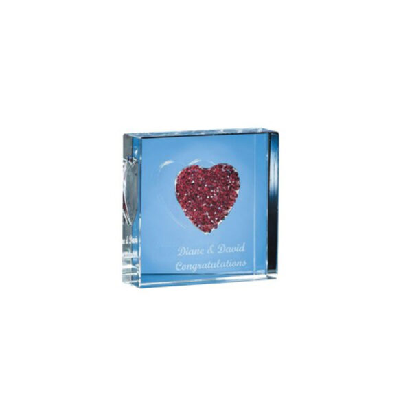 RED DIAMANTE HEART PAPERWEIGHT - Image 1