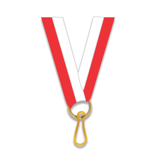 NECK RIBBON RED/WHITE 1CM - Image 1