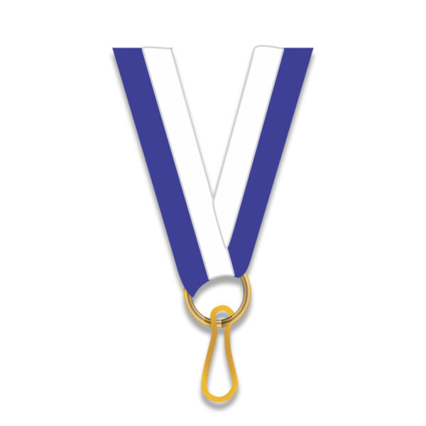 NECK RIBBON BLUE/WHITE 1CM - Image 1