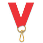 RED AWARD MEDAL NECK RIBBON WITH CLIP – 2.2CM WIDE