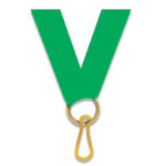 GREEN MEDAL NECK RIBBON WITH CLIP – 2.2CM WIDE AWARD LANYARD