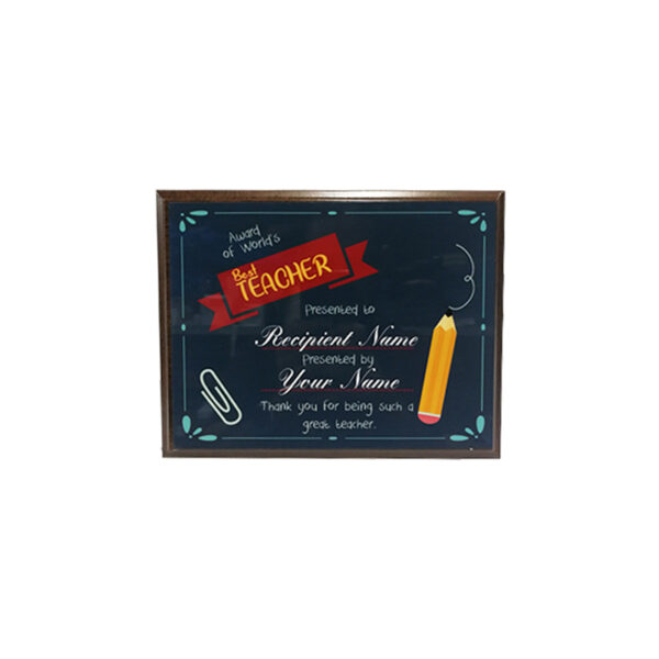 BEST TEACHER DESIGN WOODEN PLAQUE 25.5CMX20CM - Image 1