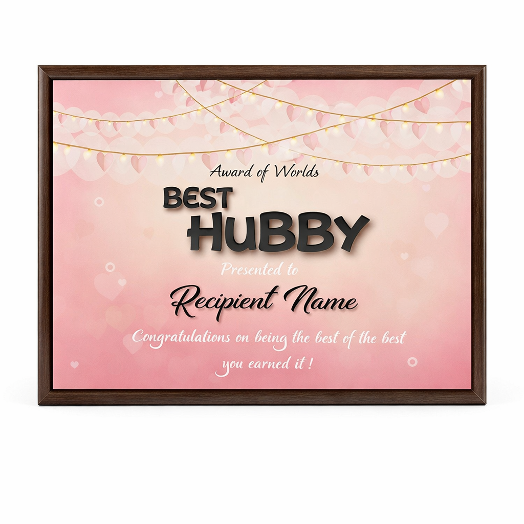 HT10106D PINK FOREVER WOODEN PLAQUE 25.5X20CM – ELEGANT PERSONALIZED GIFT - Image 1