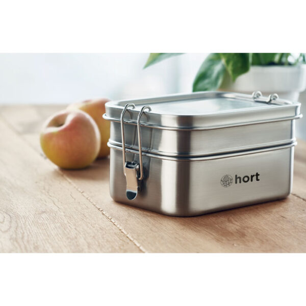 STAINLESS STEEL LUNCHBOX – 2 COMPARTMENTS – LEAK-PROOF & DURABLE – 1200ML - Image 2