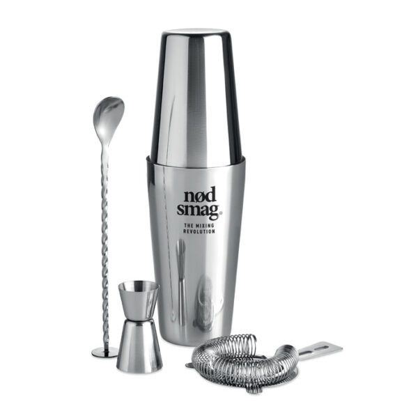 BOSTON COCKTAIL SHAKER SET – 4-PIECE STAINLESS STEEL – COTTON POUCH - Image 2