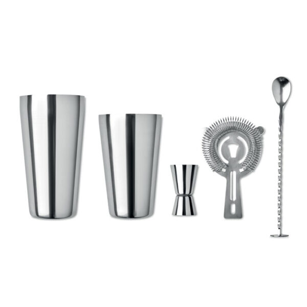 BOSTON COCKTAIL SHAKER SET – 4-PIECE STAINLESS STEEL – COTTON POUCH - Image 3
