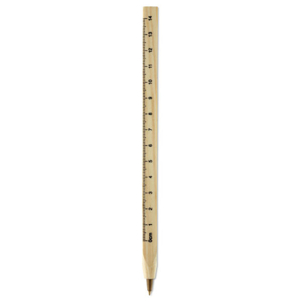 WOODEN RULER PEN BLUE INK - Image 1