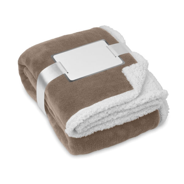 FLEECE BLANKET WITH REVERSIBLE POLYESTER SHERPA LINING - Image 1