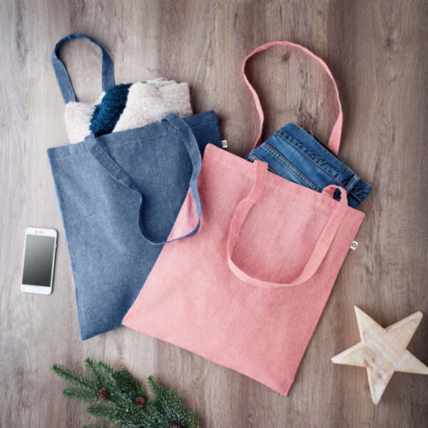 2 TONE RECYCLED SHOPPING BAG - Image 6