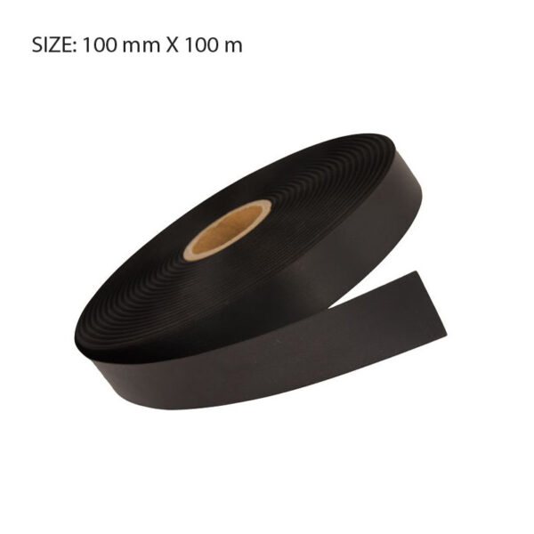 BLACK ELAN SINGLE FACED SATIN 100MMX100M - Image 1