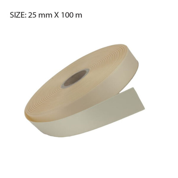 CREAM ELAN SINGLE FACE SATIN 25MMX100M - Image 1