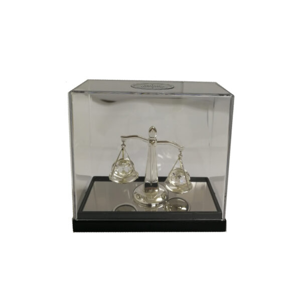 SILVER PLATED JUSTICE SCALE WITH SWAROWSKI ELEMENTS - Image 1