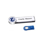 AMIGO ROUND SILVER NAME BADGE