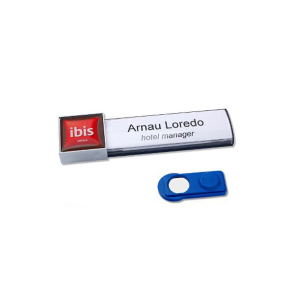 NAMEBADGE AMIGO SQUARE SILVER - Image 1