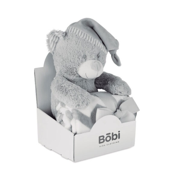 LARGE PLUSH GREY TEDDY BEAR - Image 2