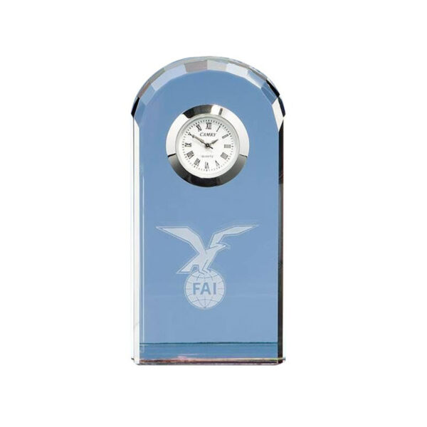 SMALL BEVELLED ARCH CLOCK 10CM - Image 1