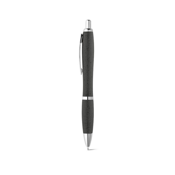 ECO BALL PEN WITH CLIP – WHEAT STRAW & ABS, BLUE INK - Image 1