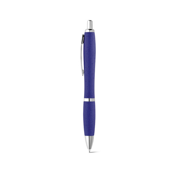 ECO BALL PEN WITH CLIP – WHEAT STRAW & ABS, BLUE INK - Image 2