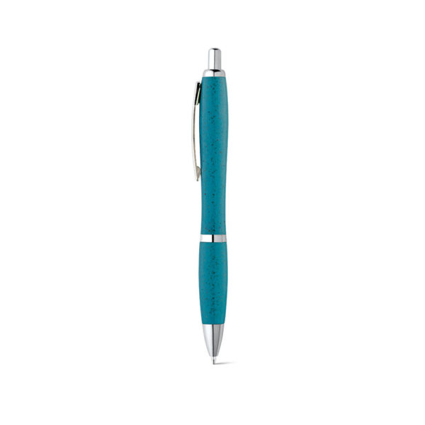 ECO BALL PEN WITH CLIP – WHEAT STRAW & ABS, BLUE INK - Image 5