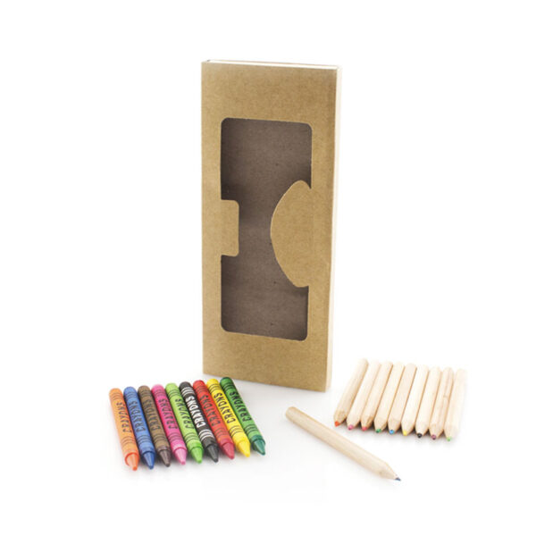 SET OF CRAYONS & COLOURED PENCILS - Image 1