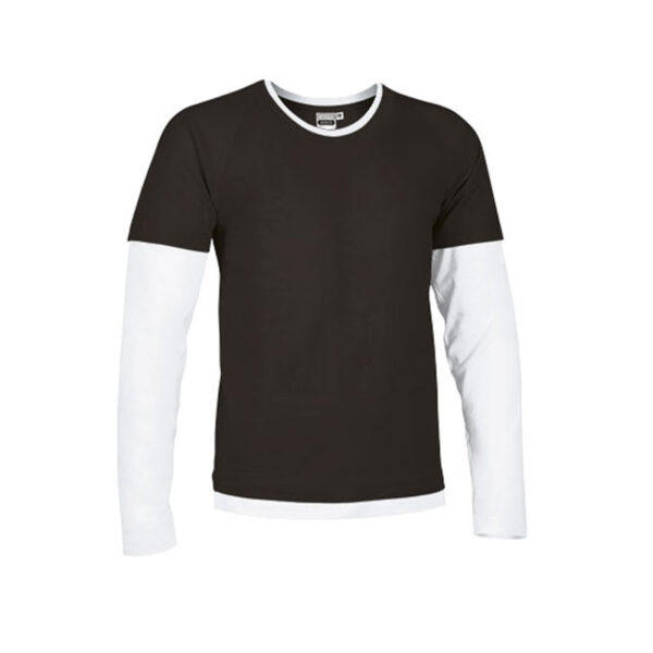 BLACK / WHITE LONG SLEEVE T-SHIRT - Image 1