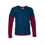 NAVY / MAHOGANY LONG SLEEVE T-SHIRT