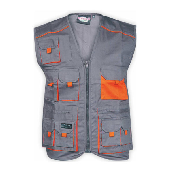 GREY WORKING VEST WITH OPERATIONAL POCKETS - Image 1