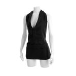 JAVESS BLACK APRON – ELEGANT POLYESTER WITH BUTTON DETAIL - Image 4