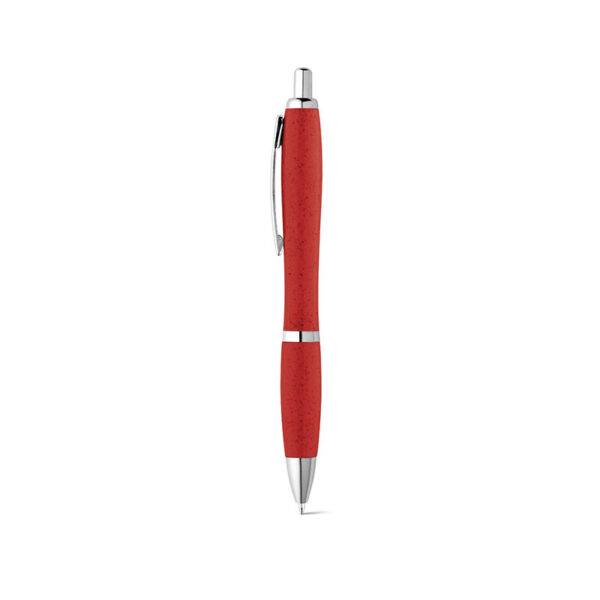 ECO BALL PEN WITH CLIP – WHEAT STRAW & ABS, BLUE INK - Image 12