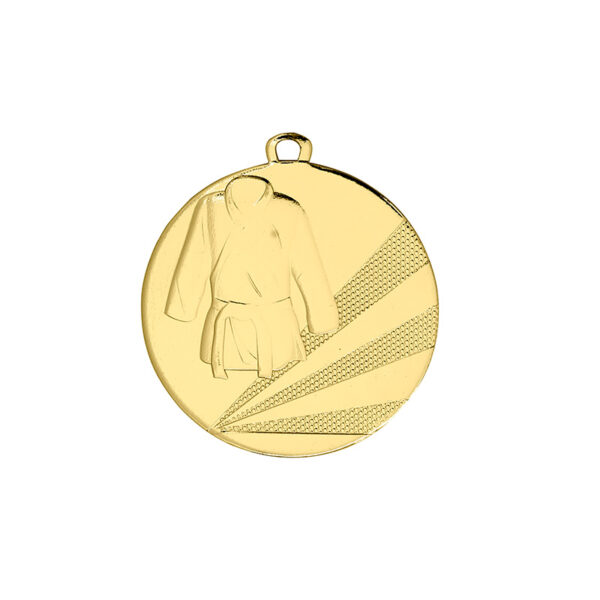 GOLD MARTIAL ARTS MEDAL 50MM (CUSTOM LABEL INCLUDED) - Image 2
