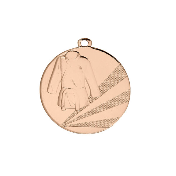 BRONZE MARTIAL ARTS MEDAL 50MM – COPPER JUJUTSU AWARD WITH CUSTOM PRINTED LABEL - Image 2