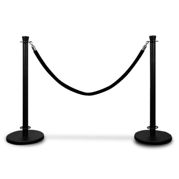 CONTRACT CAFE BARRIER POLE & BASE BLACK - Image 1