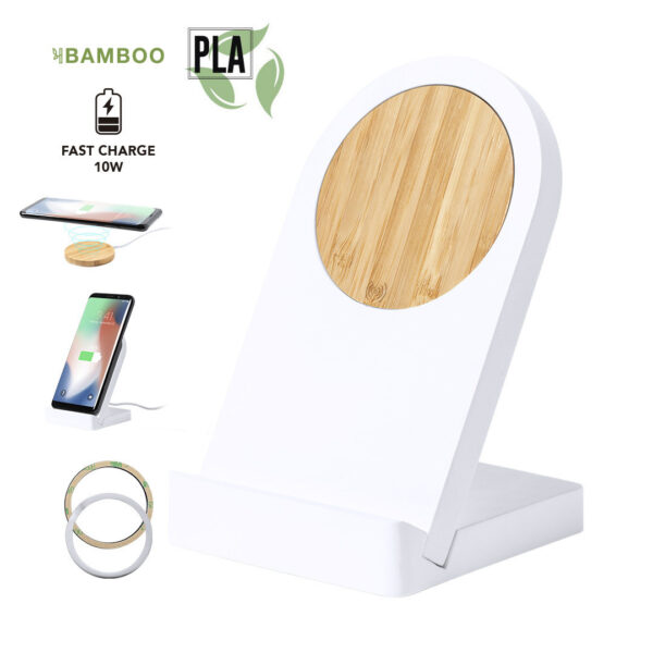 HOLDER FAST WIRELESS CHARGER NOOPY MADE OF BAMBOO - Image 1